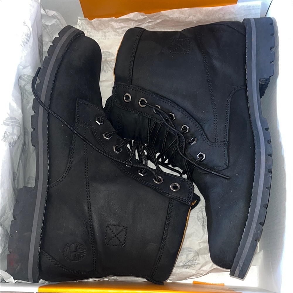 Timberland Black Ankle-High Combat Boots